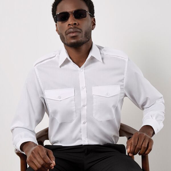 Kustom Kit Long Sleeve Tailored Pilot Shirt Thumbnail