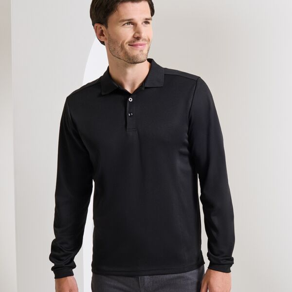 Premier Long Sleeve Coolchecker® Piqué Polo Shirt Thumbnail
