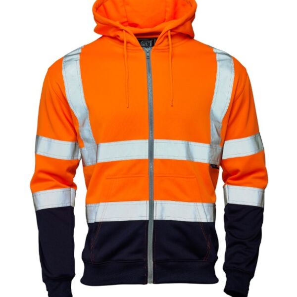 31881-7 - Supertouch Hi Vis Two Tone Zipped Hooded Sweatshirt Thumbnail